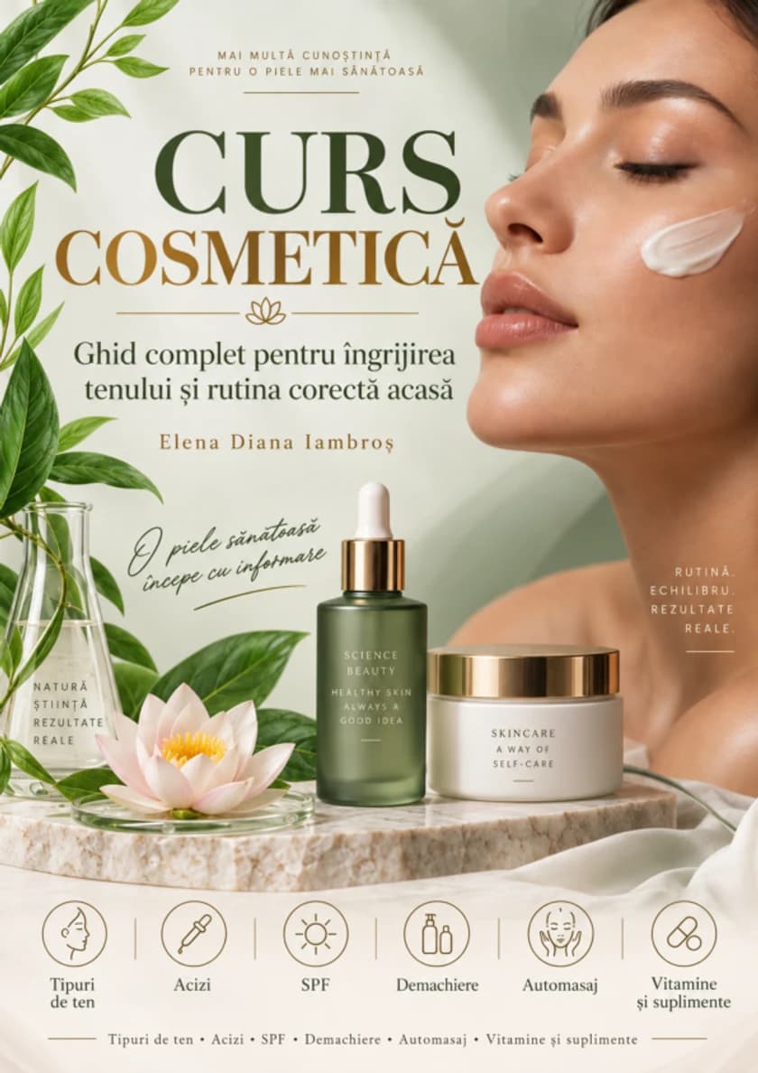 Coperta cursului Cosmetică de Elena Diana Iambroș — ghid complet pentru îngrijirea tenului